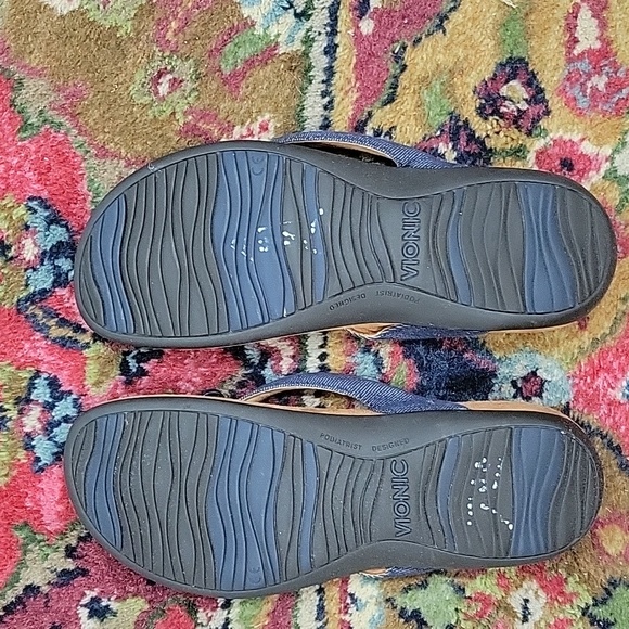 Vionic arch support flip flops sandals Denim blue size 7 - Picture 5 of 6